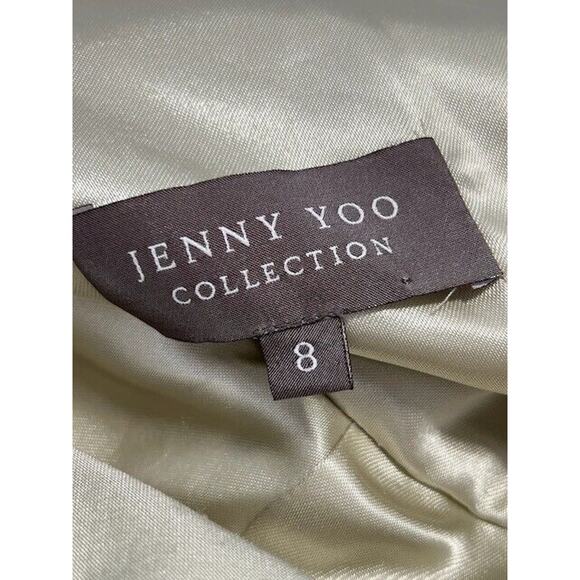 Jenny Yoo Collection Silk Dress Cocktail Fit & Flare Sleeveless V-Neck Green 8 - Picture 11 of 16